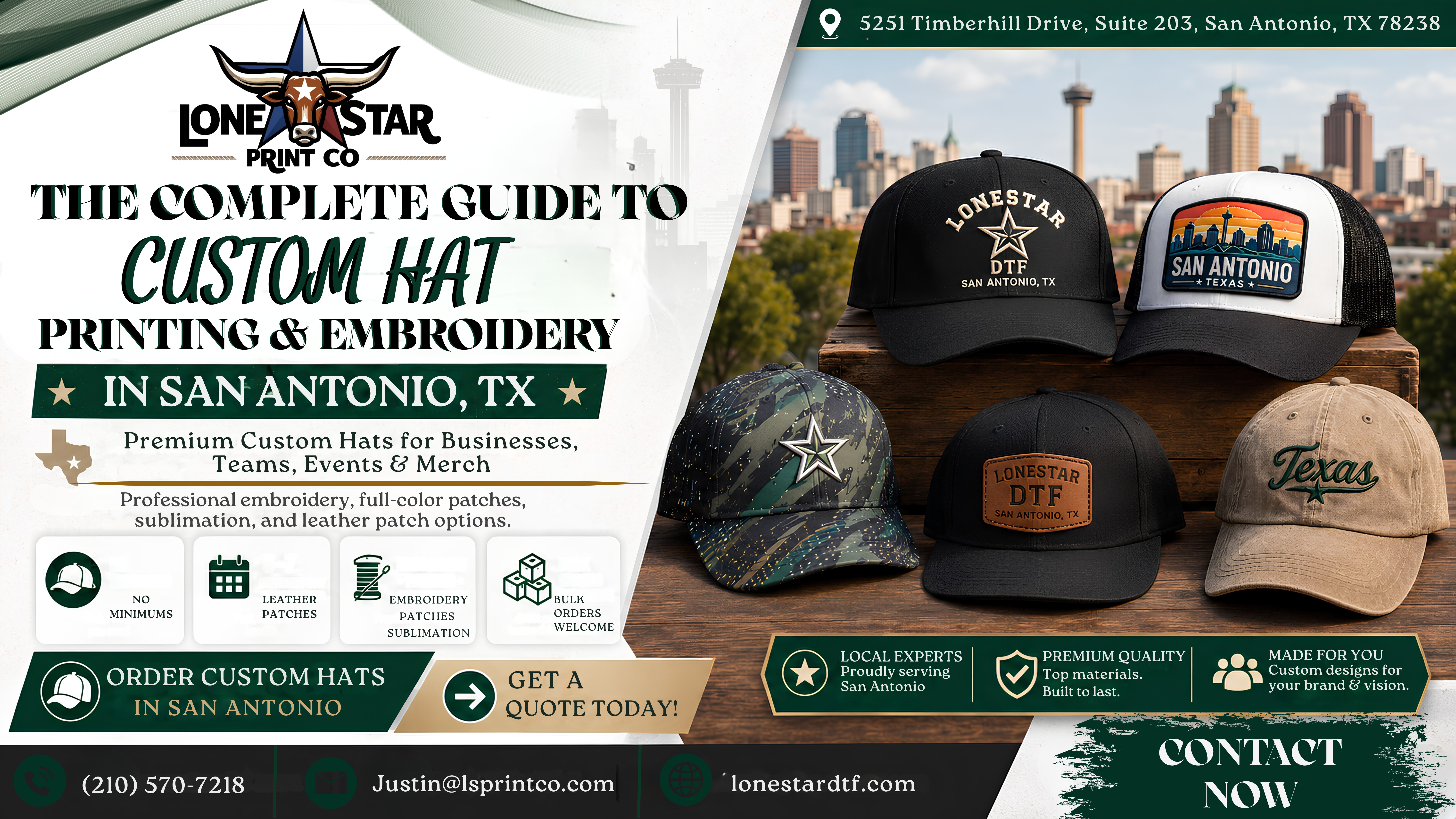 The Complete Guide to Custom Hat Printing & Embroidery in San Antonio, TX