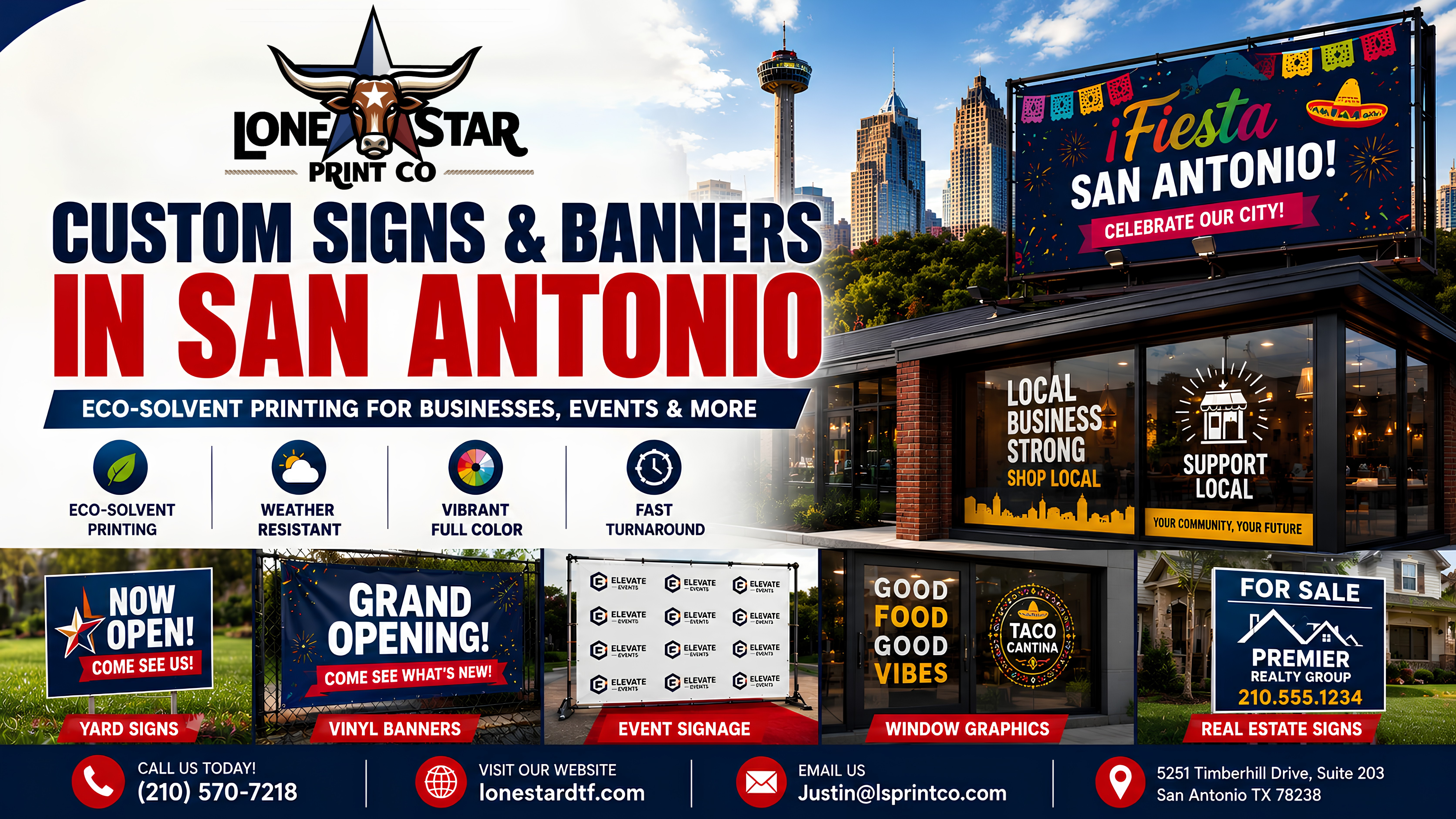 Custom Signs & Banners in San Antonio: Eco-Solvent Printing for Events, Businesses & Real Estate