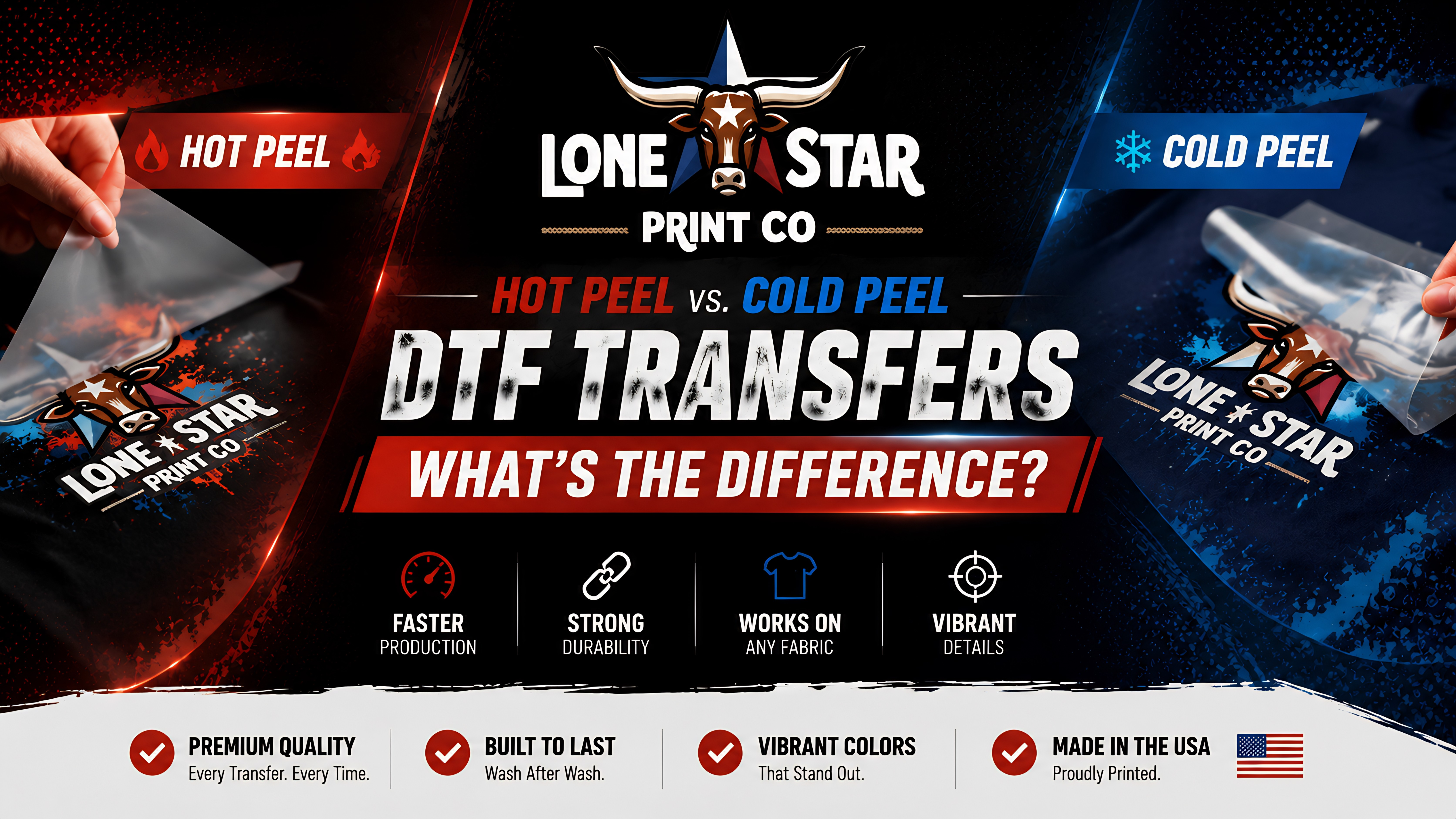 Hot Peel vs. Cold Peel DTF Transfers — What's the Difference?