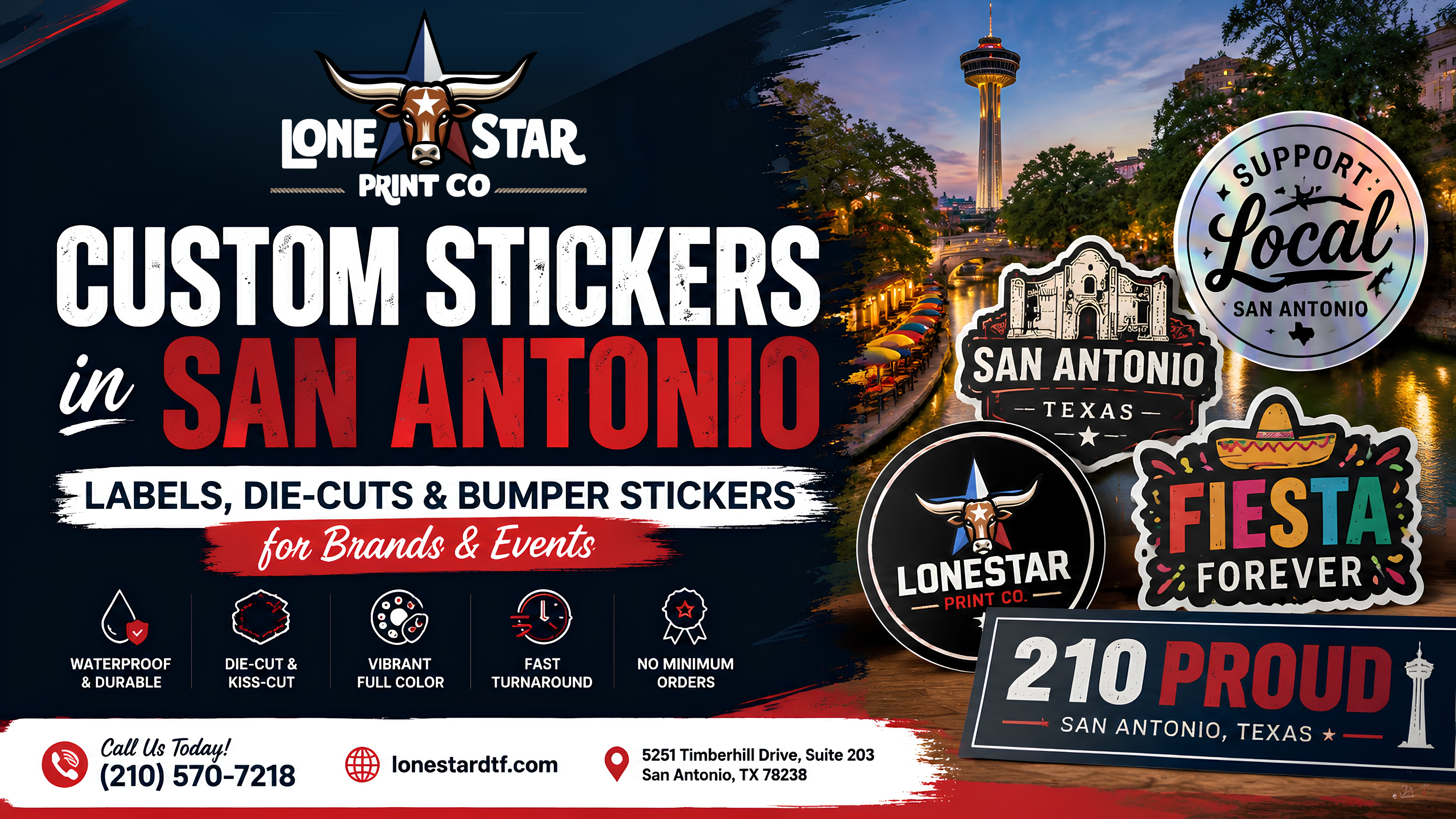 Custom Stickers in San Antonio: Labels, Die-Cuts & Bumper Stickers for Brands & Events