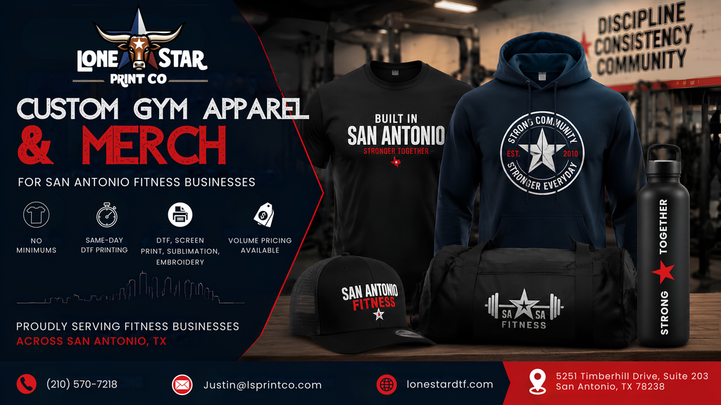Custom Apparel & Merch for San Antonio Gyms, Fitness Studios & Personal Trainers